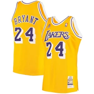 Ottimo Elegante Men's Los Angeles Lakers Kobe Bryant Gold 2007 Hardwood Classics Authentic Jersey  per i Fan Veri