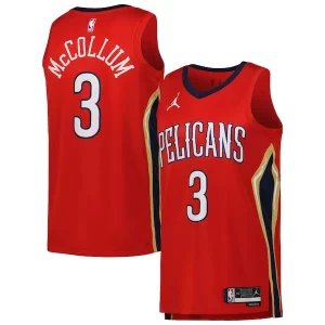 Carino Prestigioso Delizioso CJ McCollum New Orleans Pelicans Jordan Brand Unisex Swingman Jersey Statement Edition Red  per i Fan Veri