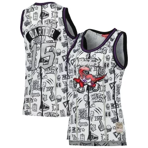 Carino Vince Carter Toronto Raptors Women's 1998 Doodle Swingman Jersey White  per i Fan Veri