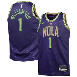 Moderno Magnifico Zion Williamson New Orleans Pelicans Nike Youth 2024/25 Swingman Player Jersey City Edition Purple  per i Fan Veri