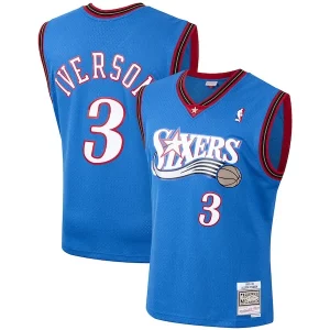 Magnifico Sofisticato Elegante Allen Iverson Philadelphia 76ers 1999/2000 Hardwood Classics Swingman Jersey Royal  per i Fan Veri