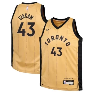 Comodo Pascal Siakam Toronto Raptors Nike Youth Swingman Replica Jersey City Edition Gold  per i Fan Veri