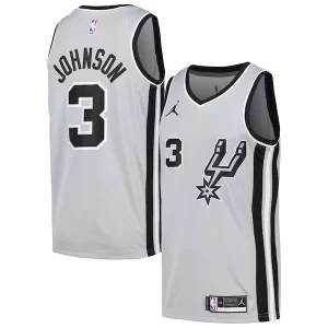 Pratico Keldon Johnson San Antonio Spurs Nike Swingman Player Jersey Statement Edition Silver  per i Fan Veri