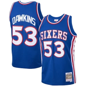 Versatile Accattivante Resistente Darryl Dawkins Philadelphia 76ers 1976/77 Hardwood Classics Swingman Jersey Royal  per i Fan Veri
