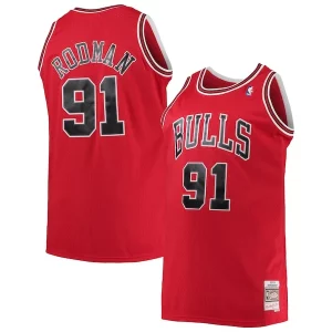 Gorgeous Moderno Dennis Rodman Chicago Bulls 1997/98 Big & Tall Hardwood Classics Swingman Jersey Red  per i Fan Veri