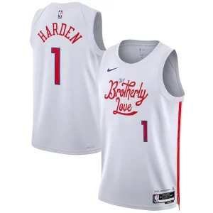 Resistente Elegante Raffinato James Harden Philadelphia 76ers Nike Unisex 2022/23 Swingman Jersey City Edition White  per i Fan Veri