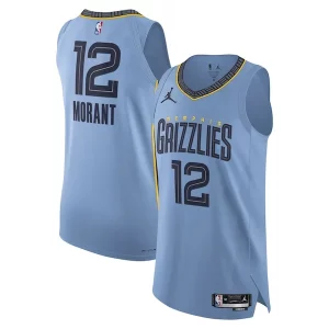 Fascinante Cool Versatile Ja Morant Memphis Grizzlies Jordan Brand Authentic Player Jersey Statement Edition Light Blue  per i Fan Veri