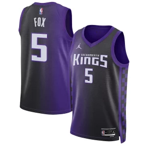 Sofisticato Gorgeous De'Aaron Fox Sacramento Kings Jordan Brand Unisex Swingman Jersey Statement Edition Purple  per i Fan Veri