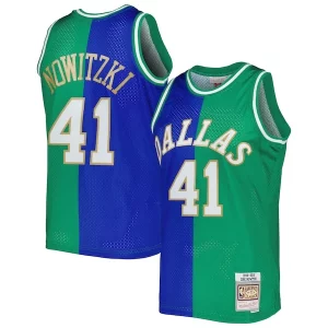 Magnifico Elegante Splendido Dirk Nowitzki Dirk Nowitzki Hardwood Classics 1998/2019 Split Swingman Jersey Blue/Green  per i Fan Veri