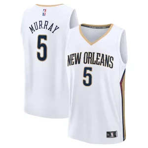 Resistente Dejounte Murray New Orleans Pelicans Fast Break Replica Player Jersey Association Edition White  per i Fan Veri