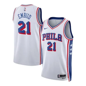 Bellissimo Lussuoso Joel Embiid Philadelphia 76ers Nike Unisex Swingman Jersey Association Edition White/Royal  per i Fan Veri