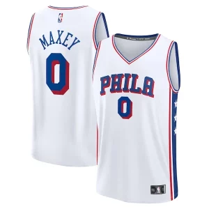Duraturo Pratico Stupendo Tyrese Maxey Philadelphia 76ers Youth Fast Break Replica Player Jersey Association Edition White  per i Fan Veri