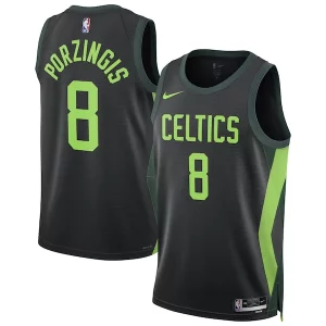 Stupendo Kristaps Porzingis Boston Celtics Nike Unisex 2024/25 Swingman Player Jersey City Edition Black  per i Fan Veri