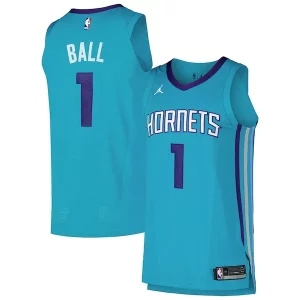 Elegante Delizioso Meraviglioso LaMelo Ball Charlotte Hornets Jordan Brand Authentic Player Jersey Icon Edition Teal  per i Fan Veri
