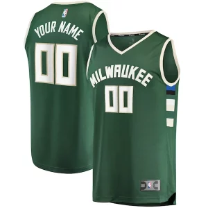 Pratico Milwaukee Bucks Youth Fast Break Custom Replica Jersey Hunter Green Icon Edition  per i Fan Veri