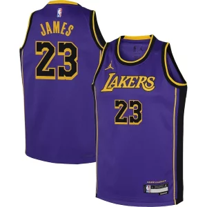 Moderno LeBron James Los Angeles Lakers Jordan Brand Youth Performance Swingman Jersey Statement Purple  per i Fan Veri