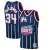 Duraturo Incantevole Hakeem Olajuwon Houston Rockets 1996/97 Hardwood Classics Swingman Jersey Navy per i Fan Veri