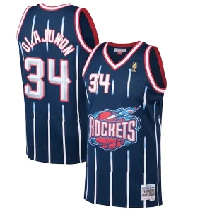 Duraturo Incantevole Hakeem Olajuwon Houston Rockets 1996/97 Hardwood Classics Swingman Jersey Navy  per i Fan Veri