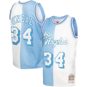 Attraente Classico Magnifico Shaquille O'Neal Los Angeles Lakers Hardwood Classics 1996/97 Split Swingman Jersey Powder Blue/White  per i Fan Veri