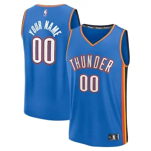 Splendido Oklahoma City Thunder Fast Break Custom Replica Jersey Icon Edition Blue  per i Fan Veri
