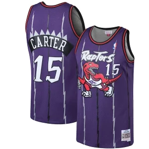 Magnifico Ottimo Moderno Vince Carter Toronto Raptors 1998/99 Hardwood Classics Swingman Jersey Purple/White  per i Fan Veri