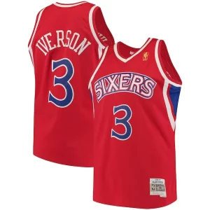 Stupendo Allen Iverson Philadelphia 76ers 1996/97 Hardwood Classics Swingman Jersey Red/White  per i Fan Veri