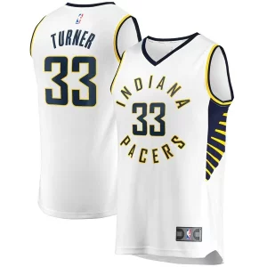 Accattivante Fantastico Myles Turner Indiana Pacers Fast Break Replica Player Jersey White Association Edition  per i Fan Veri