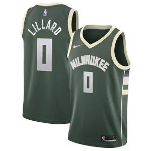 Meraviglioso Damian Lillard Milwaukee Bucks Nike Unisex Swingman Player Jersey Icon Edition Hunter Green  per i Fan Veri