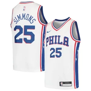 Accattivante Ben Simmons Philadelphia 76ers Nike Youth Swingman Jersey White/Royal  per i Fan Veri