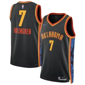 Raffinato Chet Holmgren Oklahoma City Thunder Nike Unisex 2024/25 Swingman Player Jersey City Edition Black  per i Fan Veri
