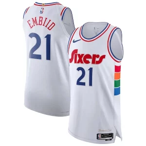Attraente Fantastico Resistente Joel Embiid Philadelphia 76ers Nike 2024/25 Authentic Player Jersey City Edition White  per i Fan Veri