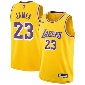 Accattivante LeBron James Los Angeles Lakers Nike Youth Swingman Jersey Icon Edition Gold  per i Fan Veri