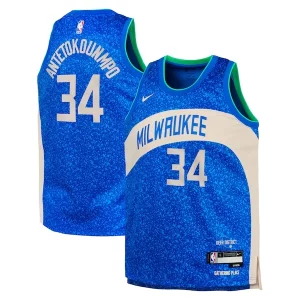 Magnifico Ottimo Trendy Giannis Antetokounmpo Milwaukee Bucks Nike Youth Swingman Replica Jersey City Edition Royal  per i Fan Veri