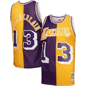 Pratico Duraturo Splendido Wilt Chamberlain Los Angeles Lakers Hardwood Classics 1971/72 Split Swingman Jersey Purple/Gold  per i Fan Veri