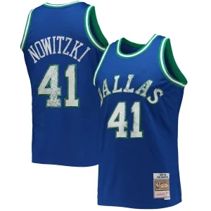 Splendido Comodo Dirk Nowitzki Dallas Mavericks 1998/99 Hardwood Classics NBA 75th Anniversary Diamond Swingman Jersey Blue  per i Fan Veri