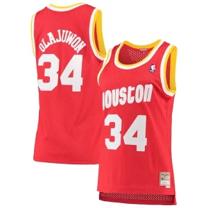 Ottimo Hakeem Olajuwon Houston Rockets Women's 1993/94 Hardwood Classics Swingman Jersey Red/Navy  per i Fan Veri