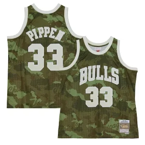 Cool Eccezionale Ottimo Scottie Pippen Chicago Bulls Hardwood Classics 1997/98 Ghost Green Swingman Jersey Camo  per i Fan Veri