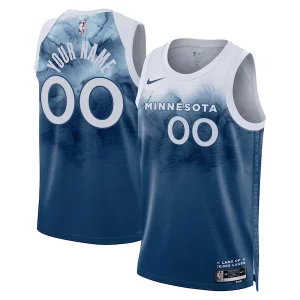 Meraviglioso Minnesota Timberwolves Nike Unisex 2023/24 Custom Swingman Jersey Blue City Edition  per i Fan Veri