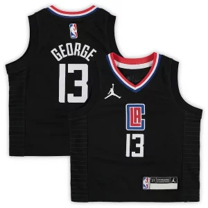 Fantastico Paul George LA Clippers Jordan Brand Toddler 2020/21 Jersey Black Statement Edition  per i Fan Veri
