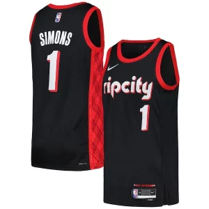 Versatile Anfernee Simons Portland Trail Blazers Nike Swingman Player Jersey City Edition Black/Red  per i Fan Veri