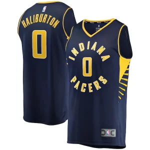 Incantevole Tyrese Haliburton Indiana Pacers Fast Break Replica Jersey Icon Edition Navy  per i Fan Veri