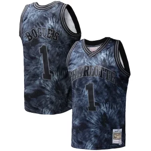 Pratico Classico Muggsy Bogues Charlotte Hornets Hardwood Classics 1992/93 Tie Dye Swingman Jersey Black  per i Fan Veri