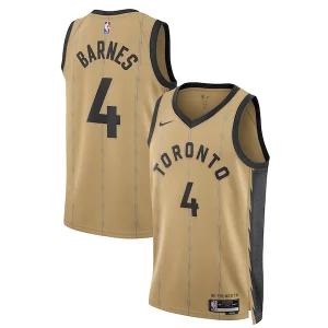 Bellissimo Cool Scottie Barnes Toronto Raptors Nike Unisex 2023/24 Swingman Jersey Gold City Edition  per i Fan Veri