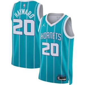 Cool Gordon Hayward Charlotte Hornets Jordan Brand Unisex Swingman Jersey Icon Edition Teal  per i Fan Veri