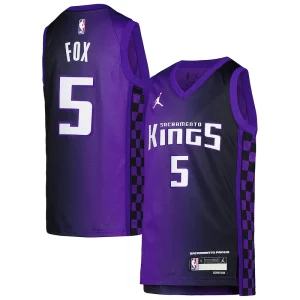 Comodo Classico Fascinante De'Aaron Fox Sacramento Kings Jordan Brand Youth Swingman Jersey Statement Edition Purple  per i Fan Veri