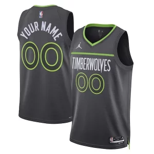 Bellissimo Lussuoso Ottimo Minnesota Timberwolves Jordan Brand Unisex 2022/23 Swingman Custom Jersey Statement Edition Black  per i Fan Veri