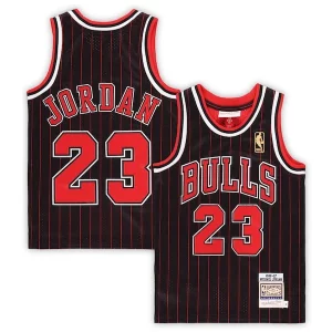 Classico Michael Jordan Chicago Bulls Preschool 1996/97 Hardwood Classics Authentic Jersey Black/Red/White  per i Fan Veri