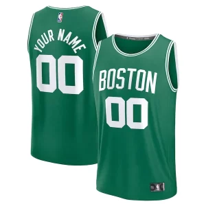 Moderno Sofisticato Boston Celtics Fast Break Custom Jersey Icon Edition Kelly Green/White/Black  per i Fan Veri