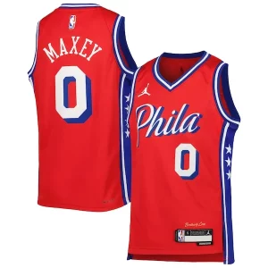 Cool Splendido Versatile Tyrese Maxey Philadelphia 76ers Jordan Brand Youth Swingman Jersey Statement Edition Red  per i Fan Veri