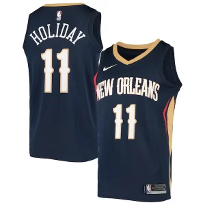 Meraviglioso Delizioso Classico Jrue Holiday New Orleans Pelicans Nike Swingman Jersey Navy  per i Fan Veri
